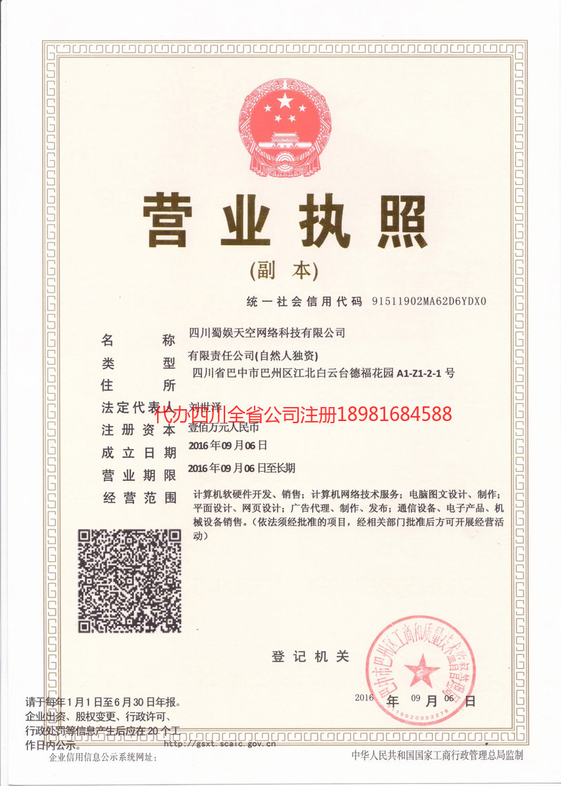 新泰新泰蜀娱天空网络科技有限公司